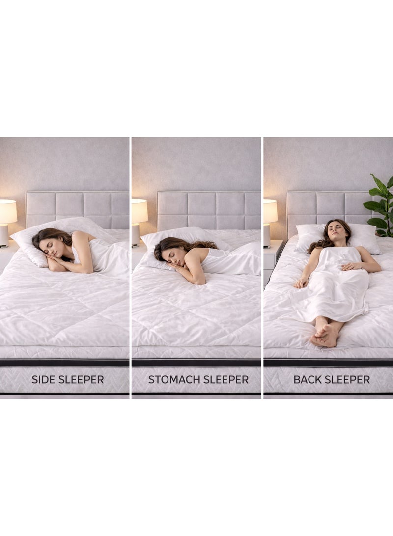 ريكسال هوم مرتبة Rexal Home Velvet Vista بزنبركات بونيل متوسطة الصلابة – سماكة 30 سم، سطح علوي مبطّن ناعم، قماش قابل للتنفس، راحة يومية، مقاس كينغ 190 × 180 سم - Image 4